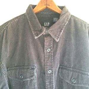 Gap Corduroy jacket Mens Extra Large Black Zip Shacket Outdoor Chore Barn